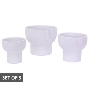WHITE FTD VASE SET/3 20/18/15CM