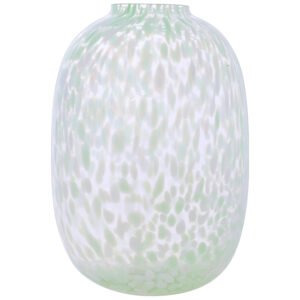 GREEN/WHITE SPLASH VASE 30X20CM