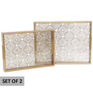 GOLD MAZE TRAY SET/2 40X30/35X25C
