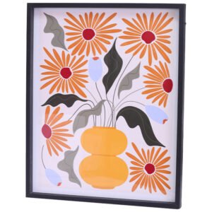 WALL ART YELLOW VASE 50X40CM