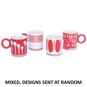 RED/WHITE COFFEE MUG MIXED 375ML