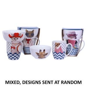 ANIMAL COFFEE MUG/BOWL MIXED 2PCS