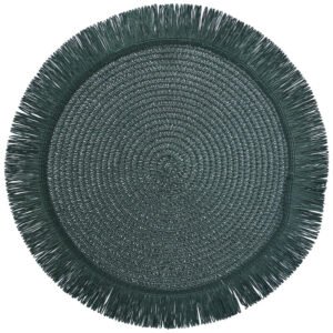 GREEN FRINGE PLACEMAT 38CM