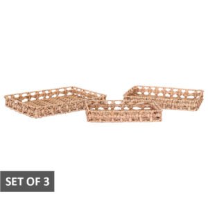 WOVEN DECOR TRAY SET/3