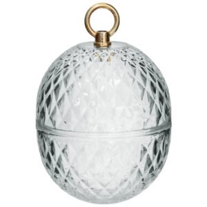 GLASS BAUBLE CANDY JAR 20X15CM