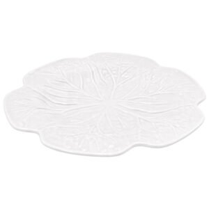 WHITE CABBAGE LEAF PLATE 26CM