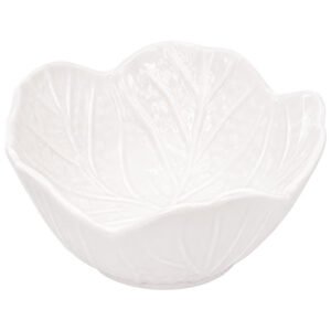 WHITE CABBAGE LEAF BOWL 13CM