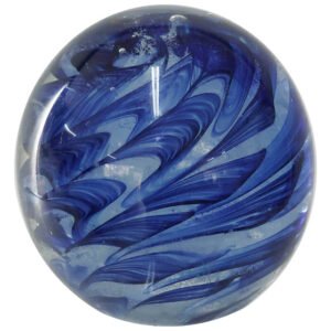 BLUE SWIRL PAPER WEIGHT 8CM