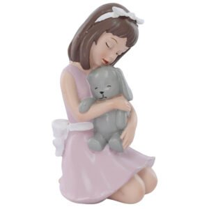 GIRL WITH TEDDY BEAR 13CM