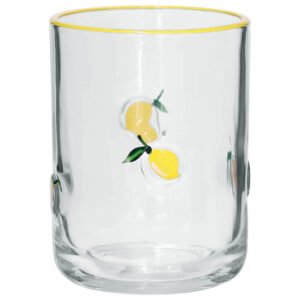 LEMON TUMBLER YELLOW RIM 390ML