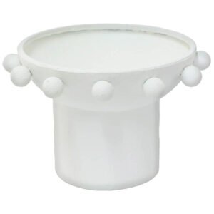 WHITE BOLA VASE 28CM