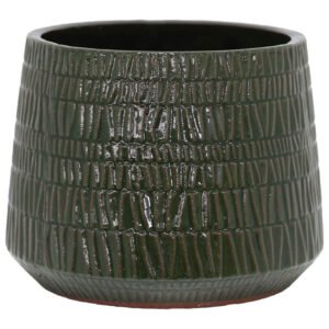 HUNTER GREEN VASE 18X21CM