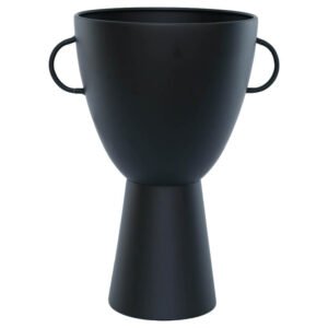 LEMBA FTD HANDLED VASE MATT BLACK 41CM