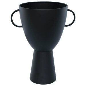 LEMBA FTD HANDLED VASE MATT BLACK 33CM