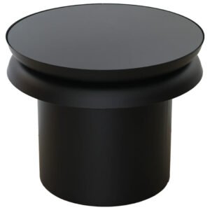 NEW YORK SIDE TABLE BLK/GLASS TOP 40X5