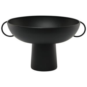BLACK FTD HANDLED VASE 21X32CM