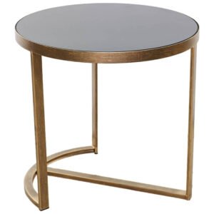 EBONE SIDE GOLD TABLE 50X52X52CM