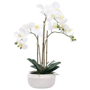 REAL TOUCH WHITE ORCHID IN POT 57CM