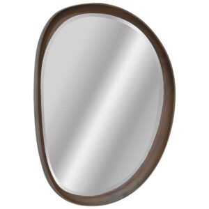 WALNUT WOODEN FRAME MIRROR 75X55C