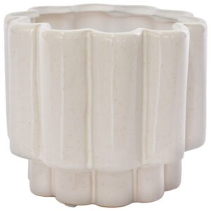 WHITE WAVE POT 16X18CM