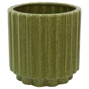 AVOCADO GREEN JAGGED POT 21CM