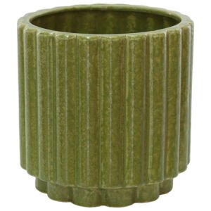 AVOCADO GREEN JAGGED POT 15CM