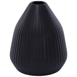 SATIN BLACK COACHELLA VASE 12X14C