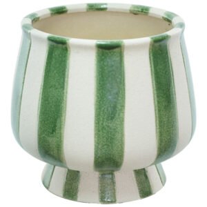 GREEN STRIPE FTD VASE 19X20CM