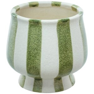 GREEN STRIPE FTD VASE 15X16CM