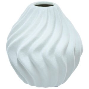 WHITE WINDING POSY VASE 12CM